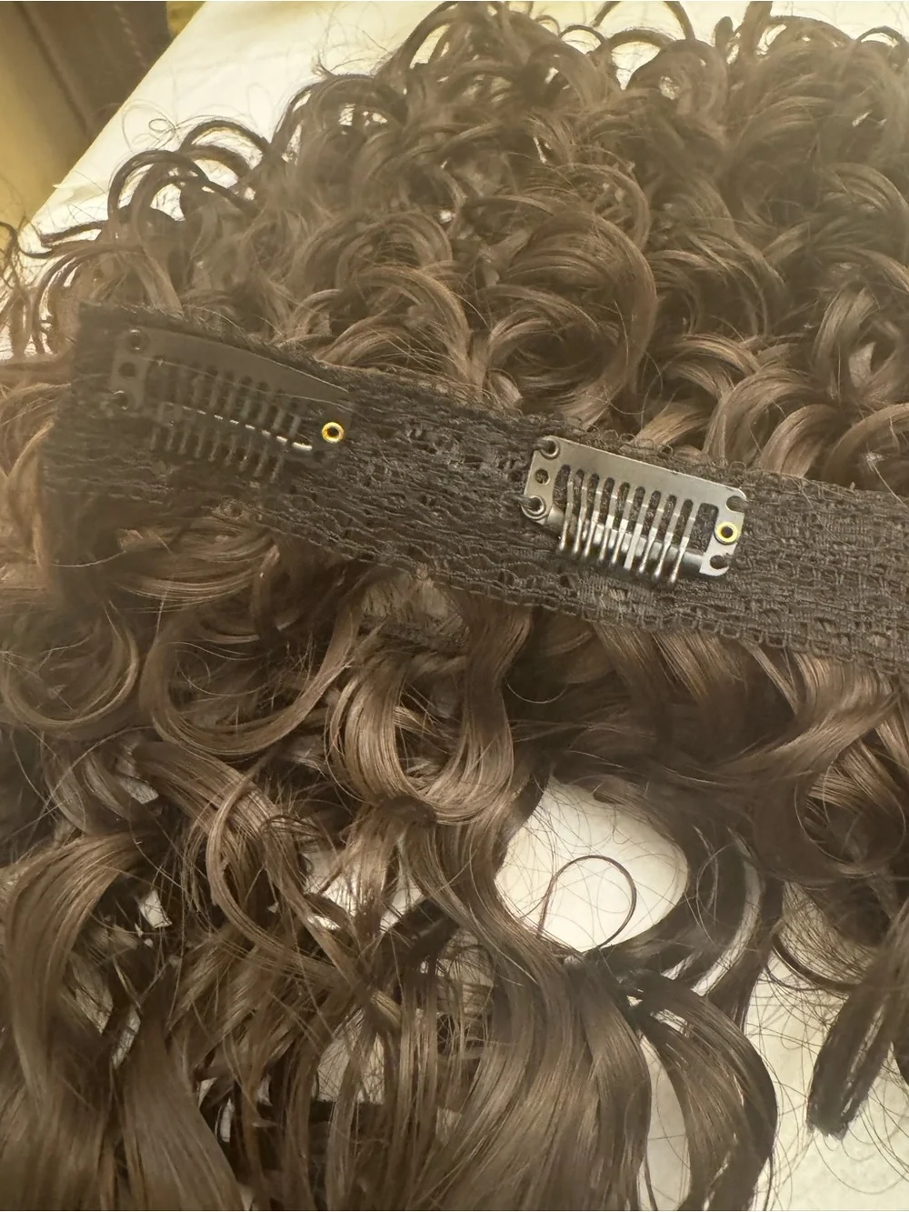 Natural Curly Clip-In Hair Extensions - Dark Brown